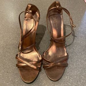 Nine West Gold Shyner Heels 8M EUC